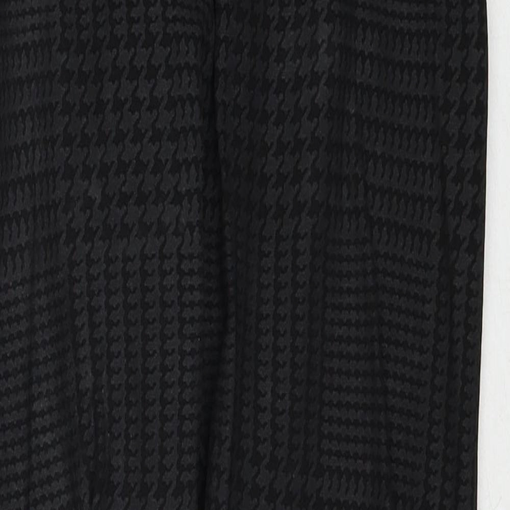 Topshop Womens Grey Plaid Viscose Trousers Size 10 Regular Zip