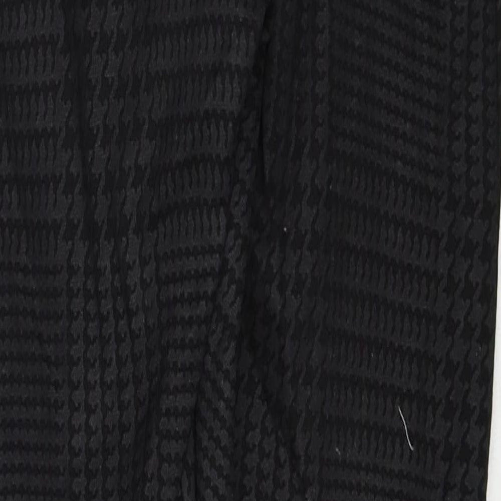 Topshop Womens Grey Plaid Viscose Trousers Size 10 Regular Zip