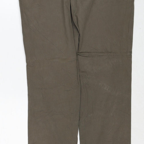 Gang Womens Brown Cotton Trousers Size 29 Regular Zip