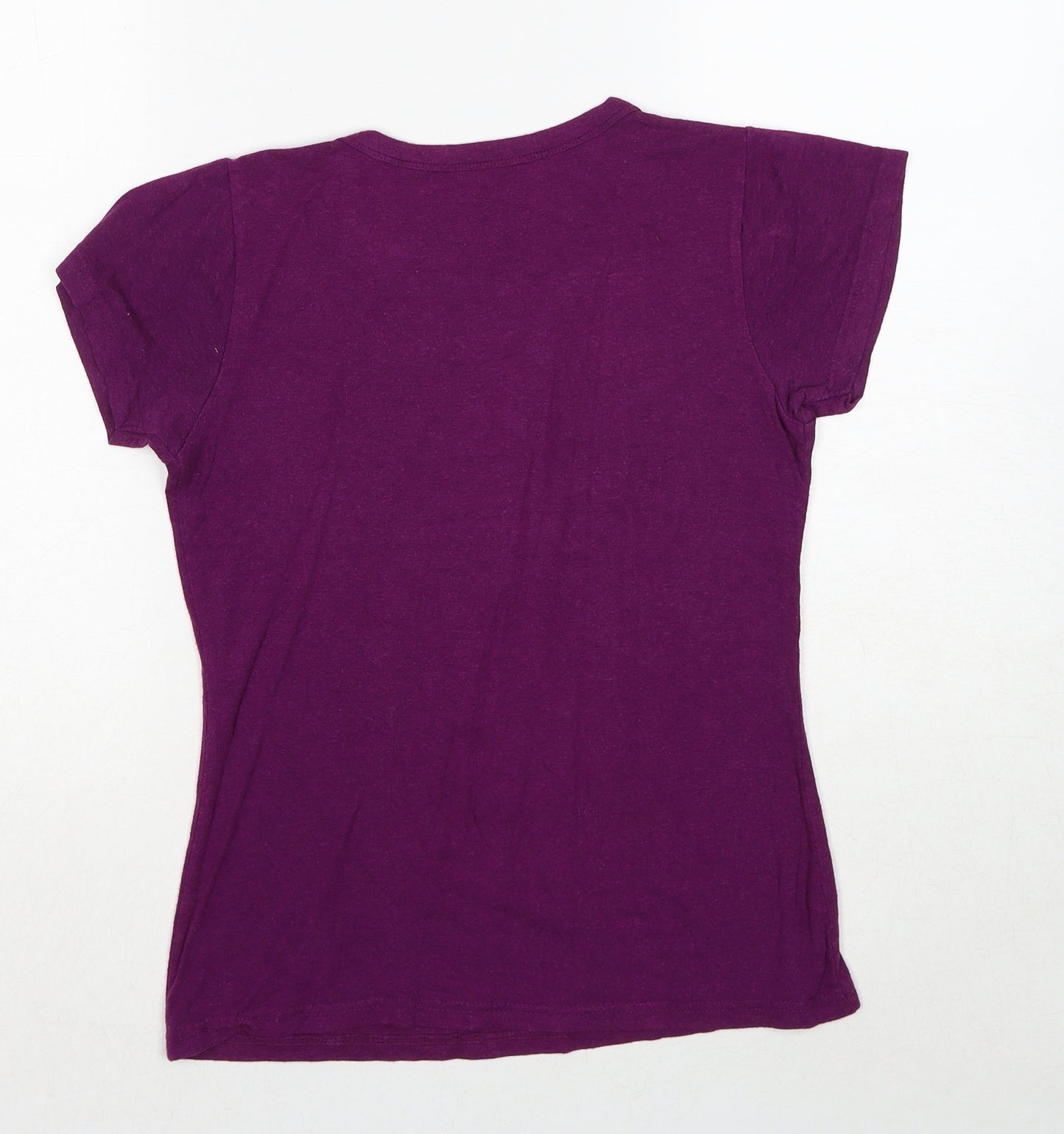 Crane Womens Purple Polyester Basic T-Shirt Size S Round Neck