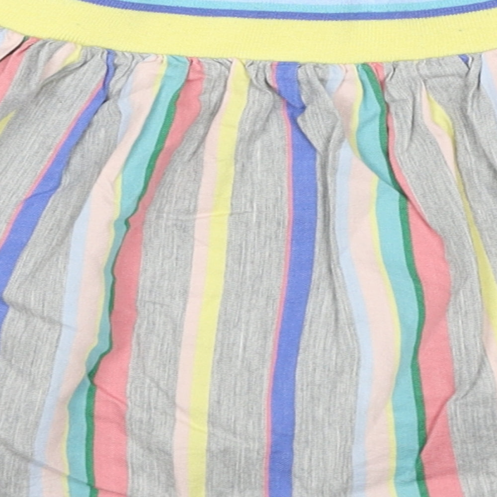 NEXT Girls Multicoloured Striped Cotton Skater Skirt Size 4-5 Years Regular Pull On