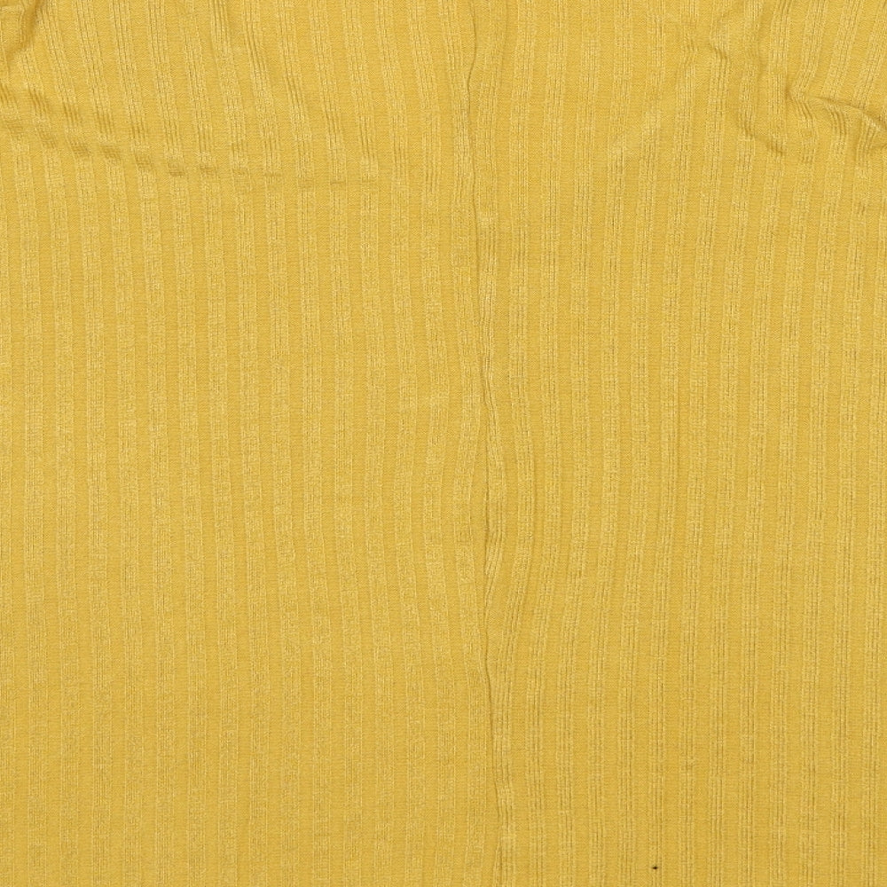 New Look Womens Yellow V-Neck Viscose Pullover Jumper Size M