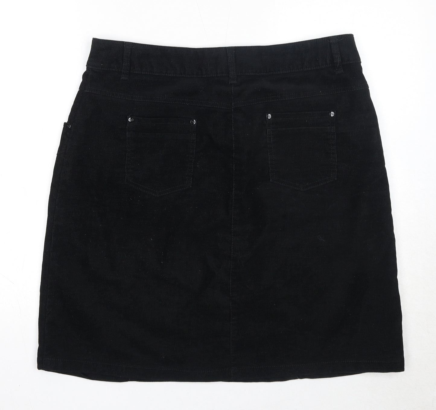 NEXT Womens Black Polyester A-Line Skirt Size 14 Zip