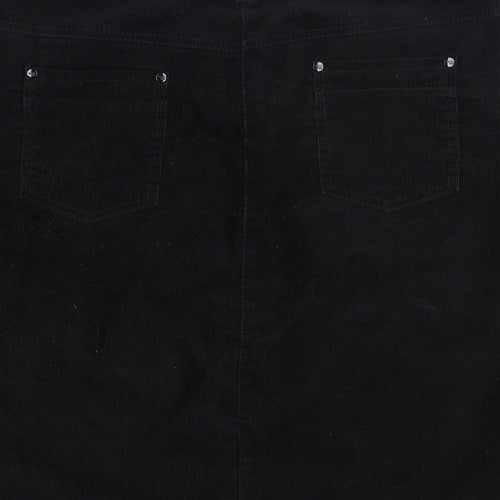 NEXT Womens Black Polyester A-Line Skirt Size 14 Zip
