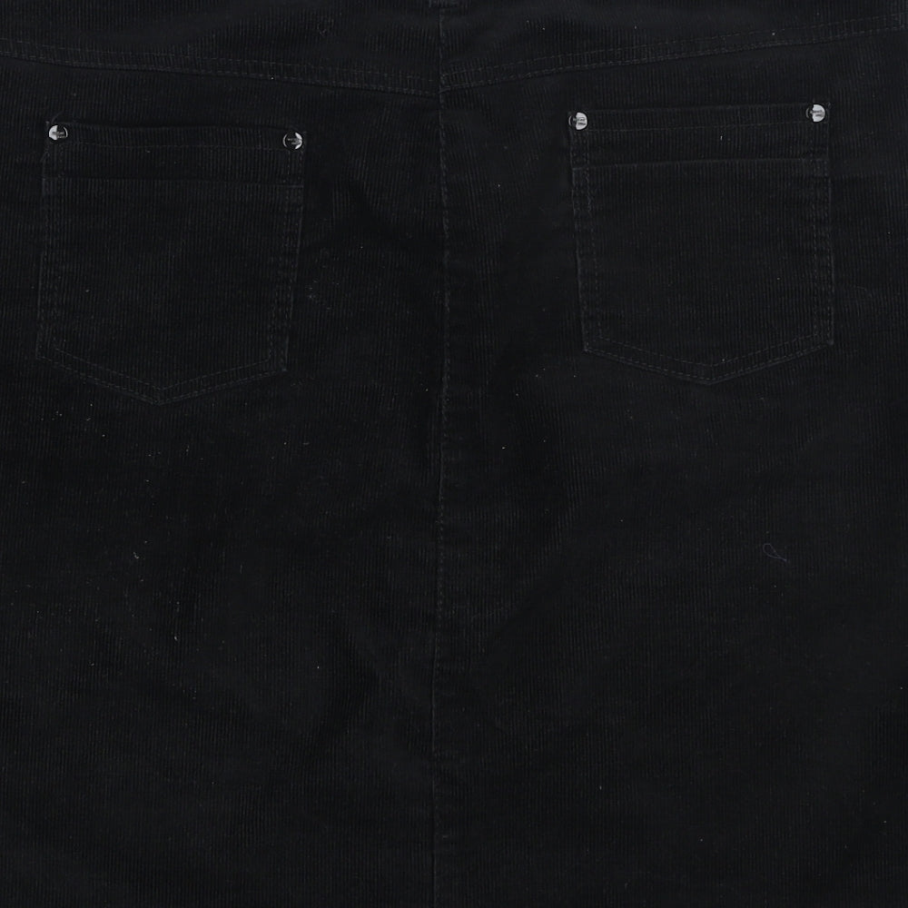 NEXT Womens Black Polyester A-Line Skirt Size 14 Zip