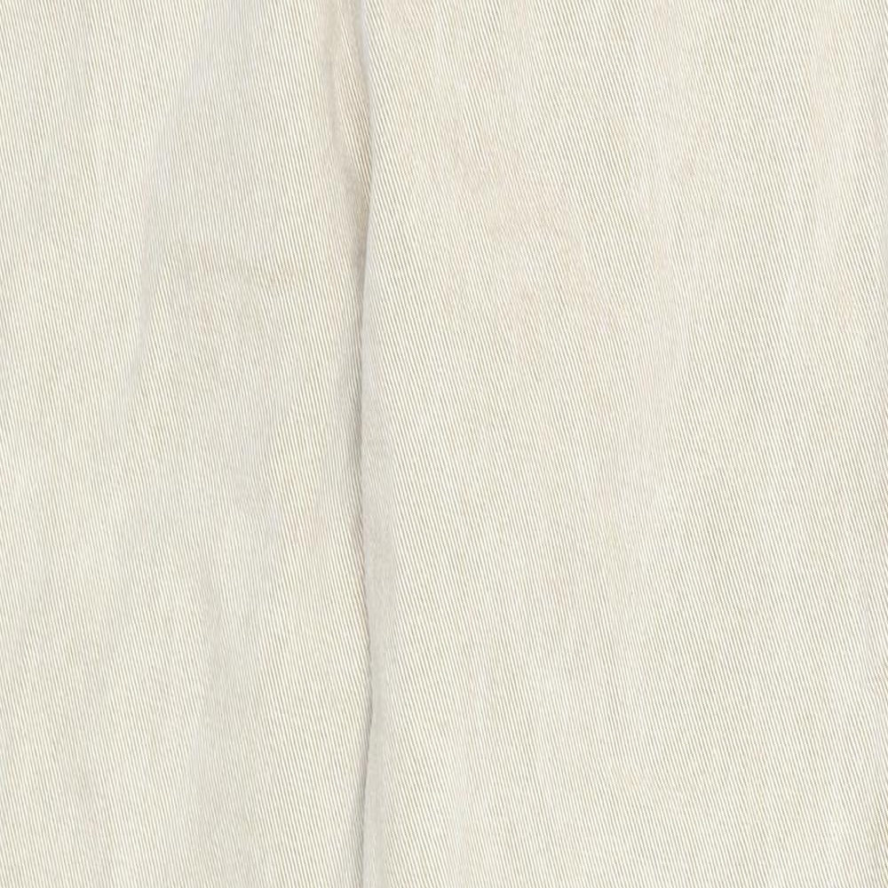 Missguided Womens Beige Cotton Tapered Jeans Size 6 Regular Zip
