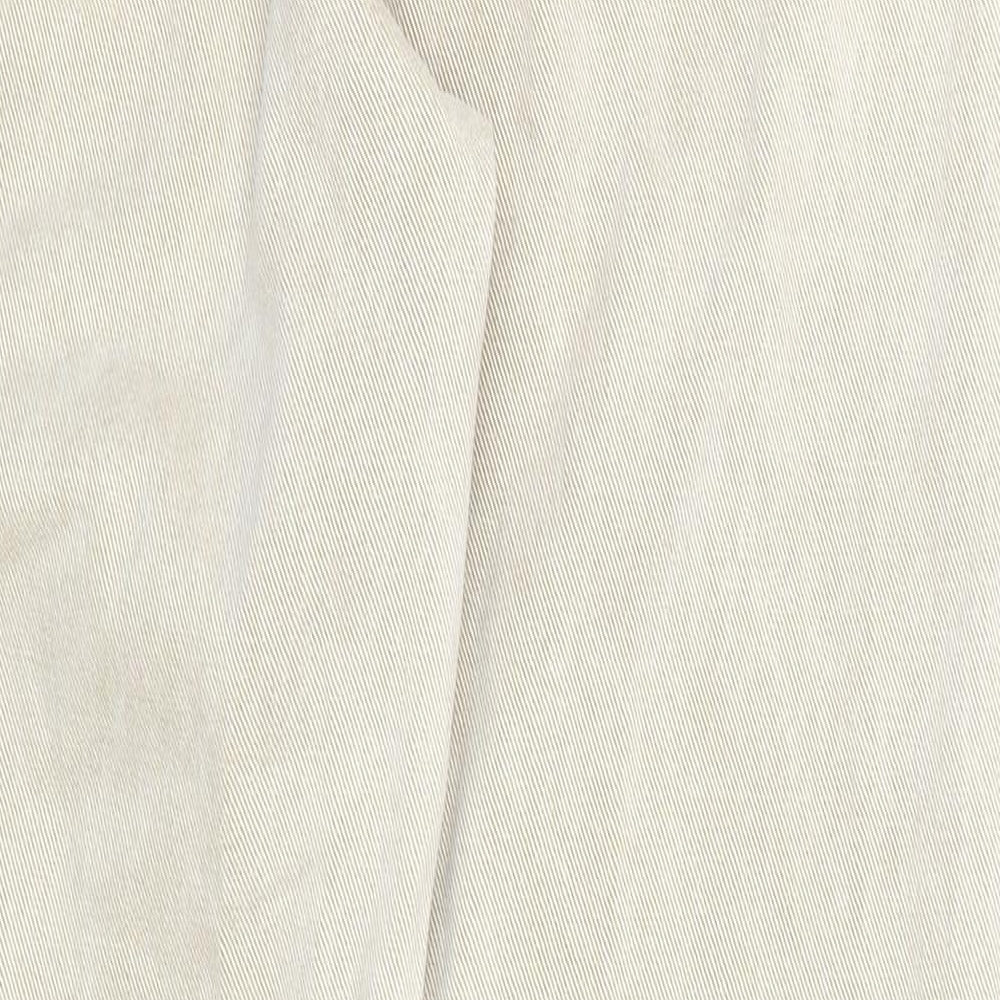 Missguided Womens Beige Cotton Tapered Jeans Size 6 Regular Zip