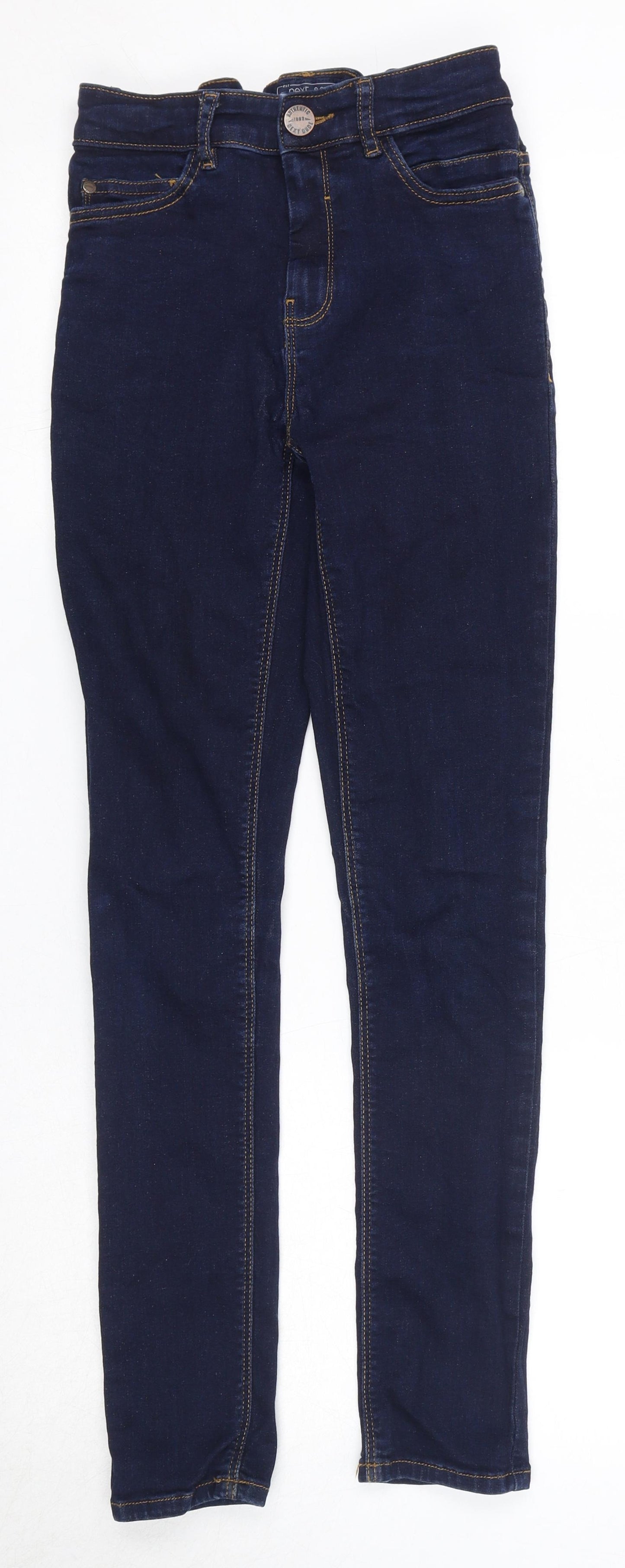 NEXT Boys Blue Cotton Skinny Jeans Size 13 Years Regular Zip