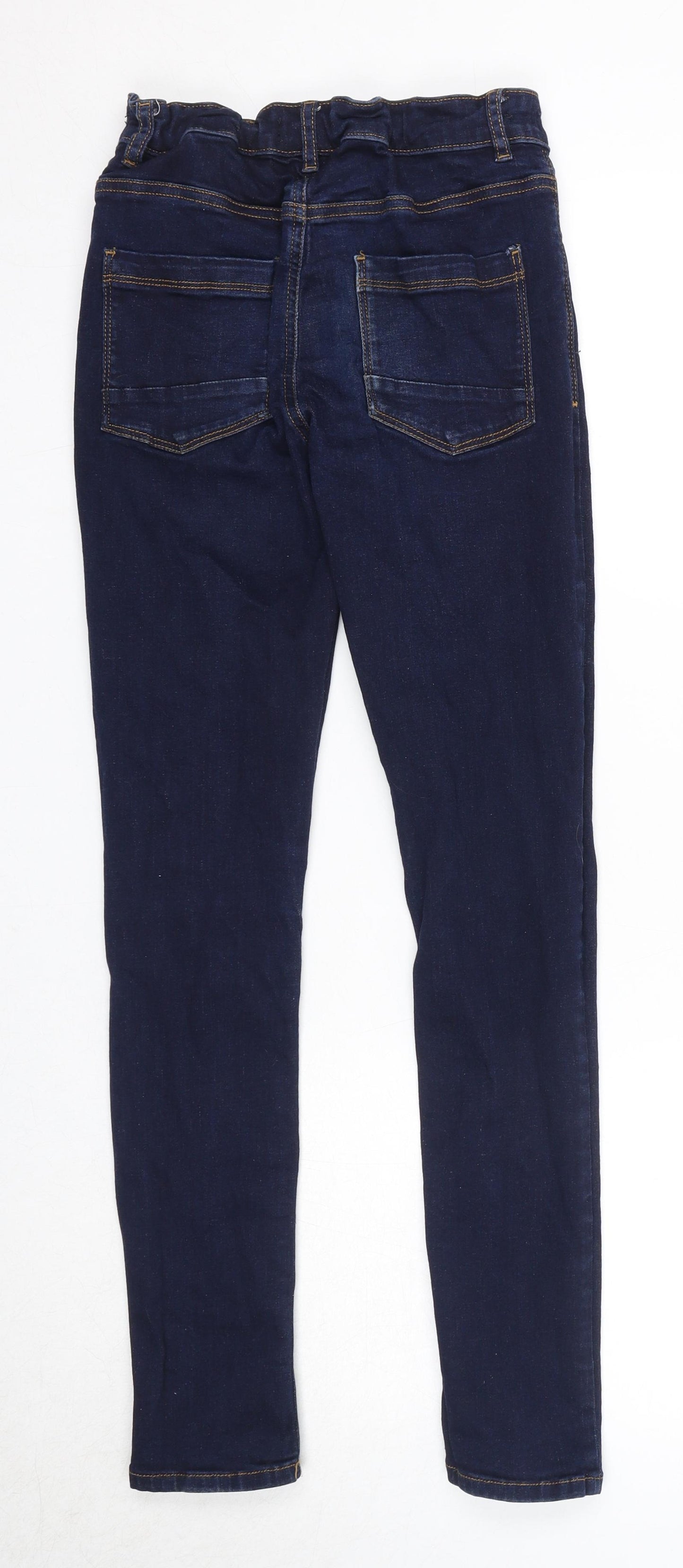 NEXT Boys Blue Cotton Skinny Jeans Size 13 Years Regular Zip