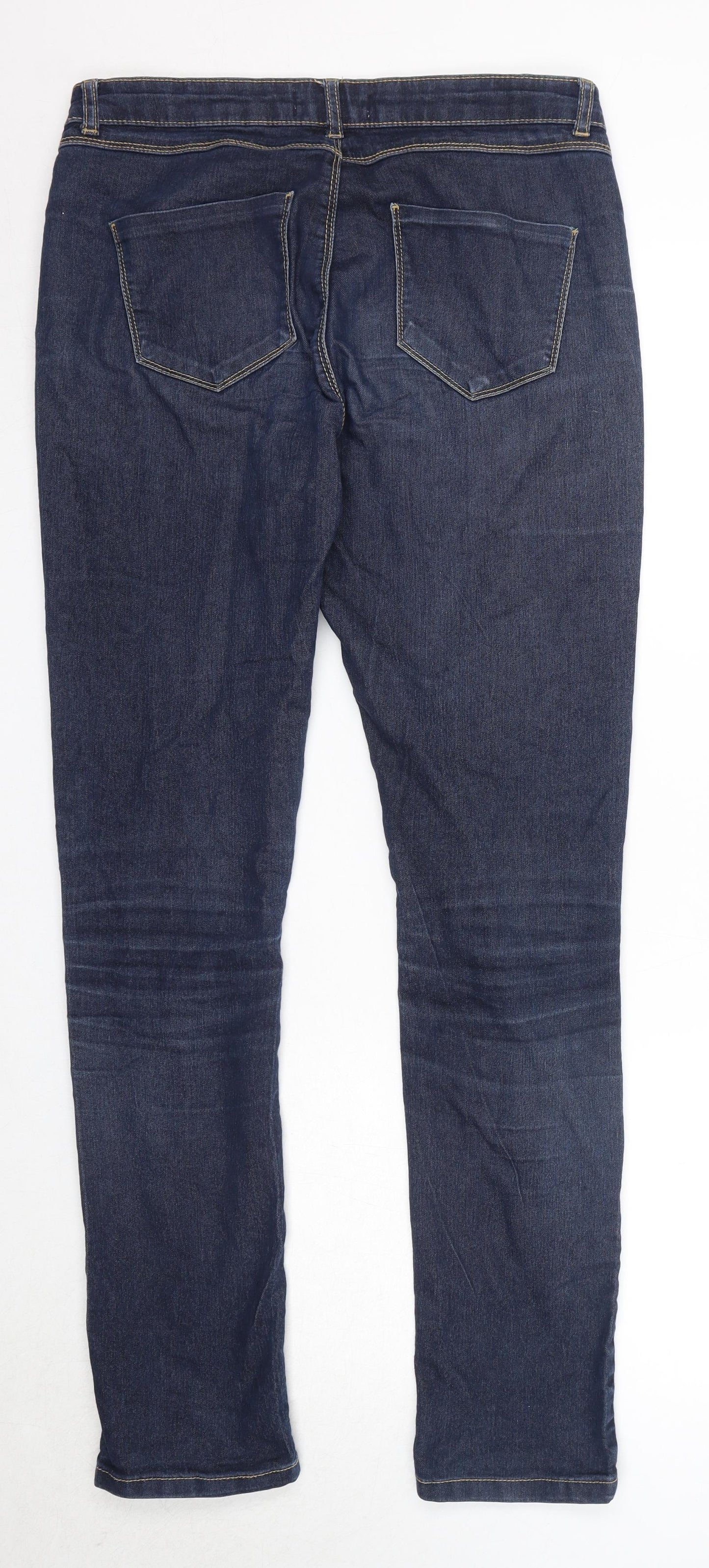 Dorothy Perkins Womens Blue Cotton Skinny Jeans Size 14 Regular Zip