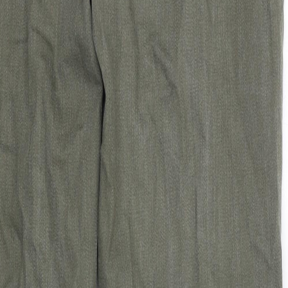 Marks and Spencer Womens Green Cotton Straight Jeans Size 12 Regular Zip