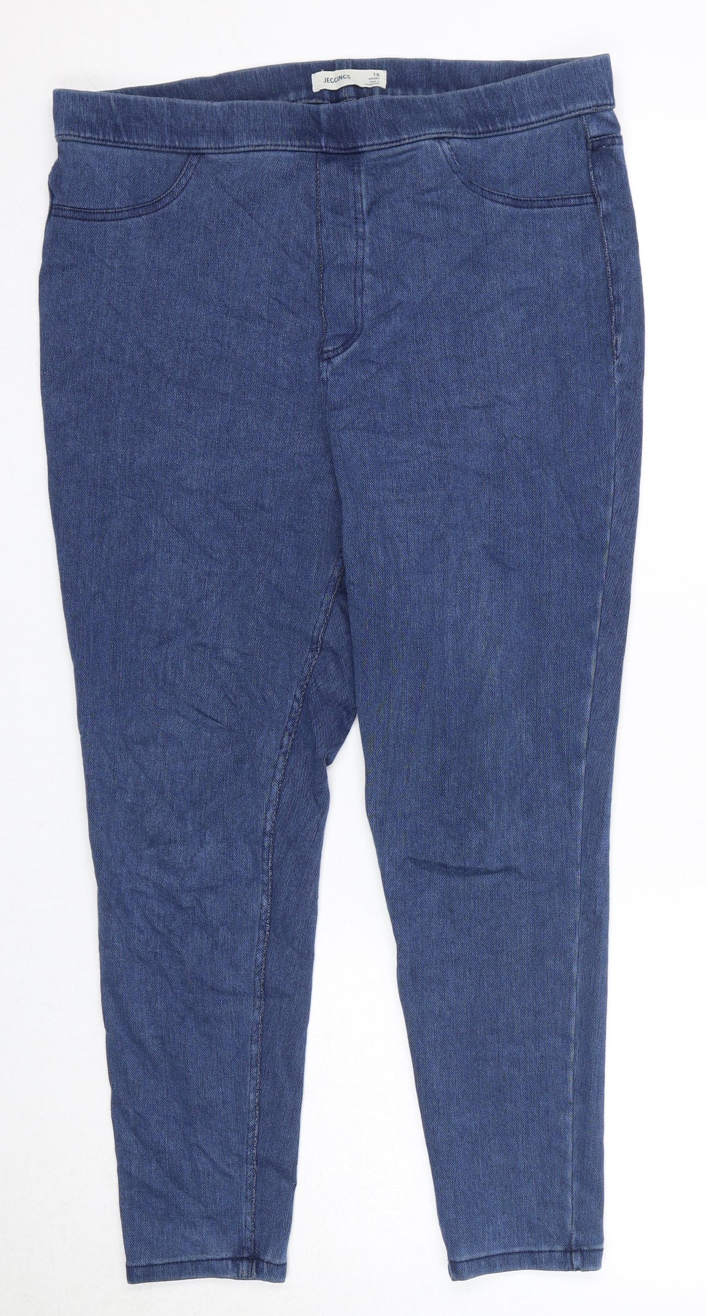 Marks and Spencer Womens Blue Cotton Jegging Jeans Size 16 Regular