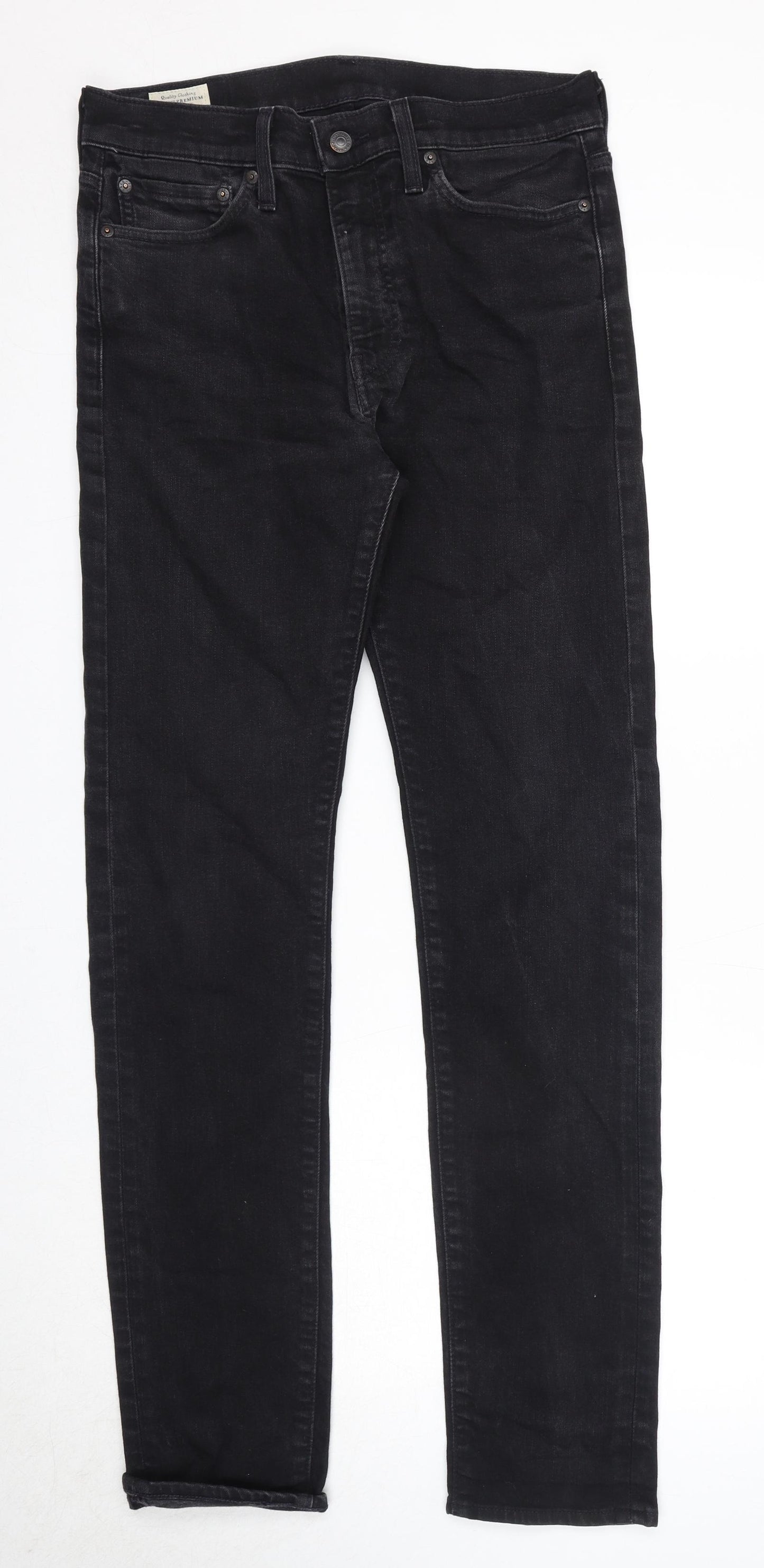 Levi's Mens Black Cotton Straight Jeans Size 32 in L34 in Regular Zip