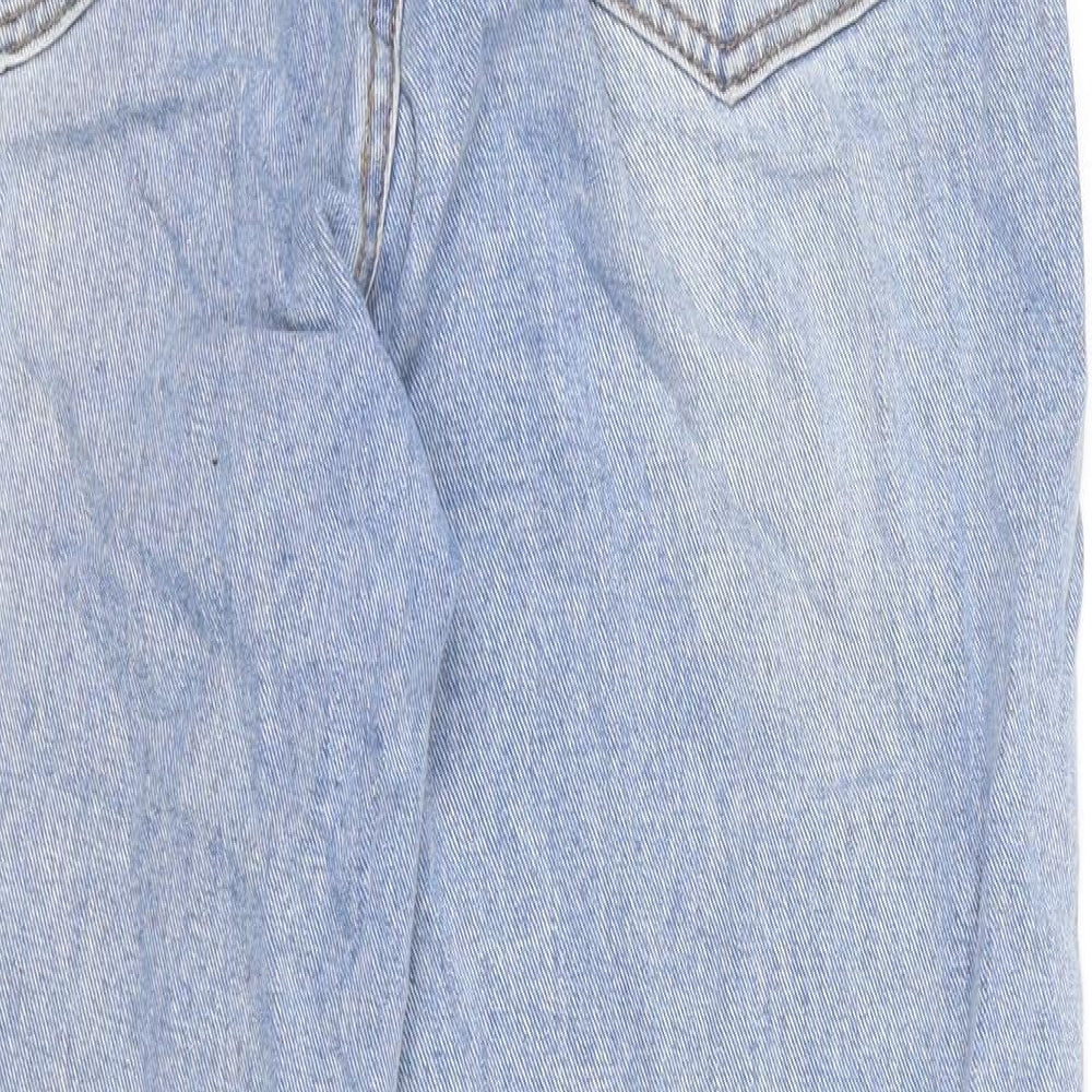 Missguided Womens Blue Cotton Straight Jeans Size 8 Regular Zip