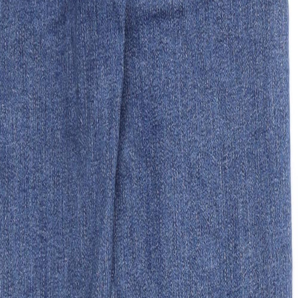 River Island Womens Blue Cotton Skinny Jeans Size 8 Regular Zip - Flower Detail