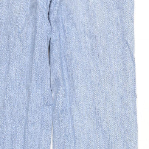 Stradivarius Womens Blue Cotton Straight Jeans Size 6 Regular Zip - Long Leg