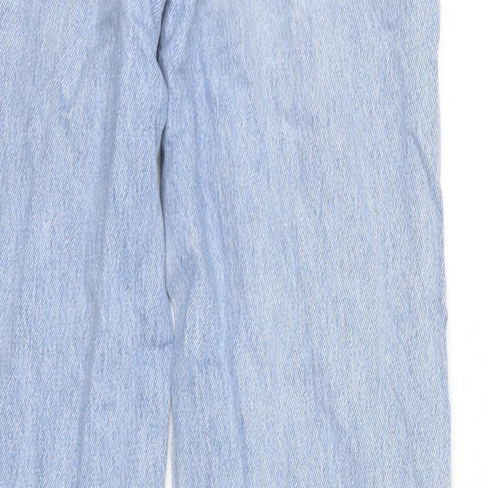 Stradivarius Womens Blue Cotton Straight Jeans Size 6 Regular Zip - Long Leg