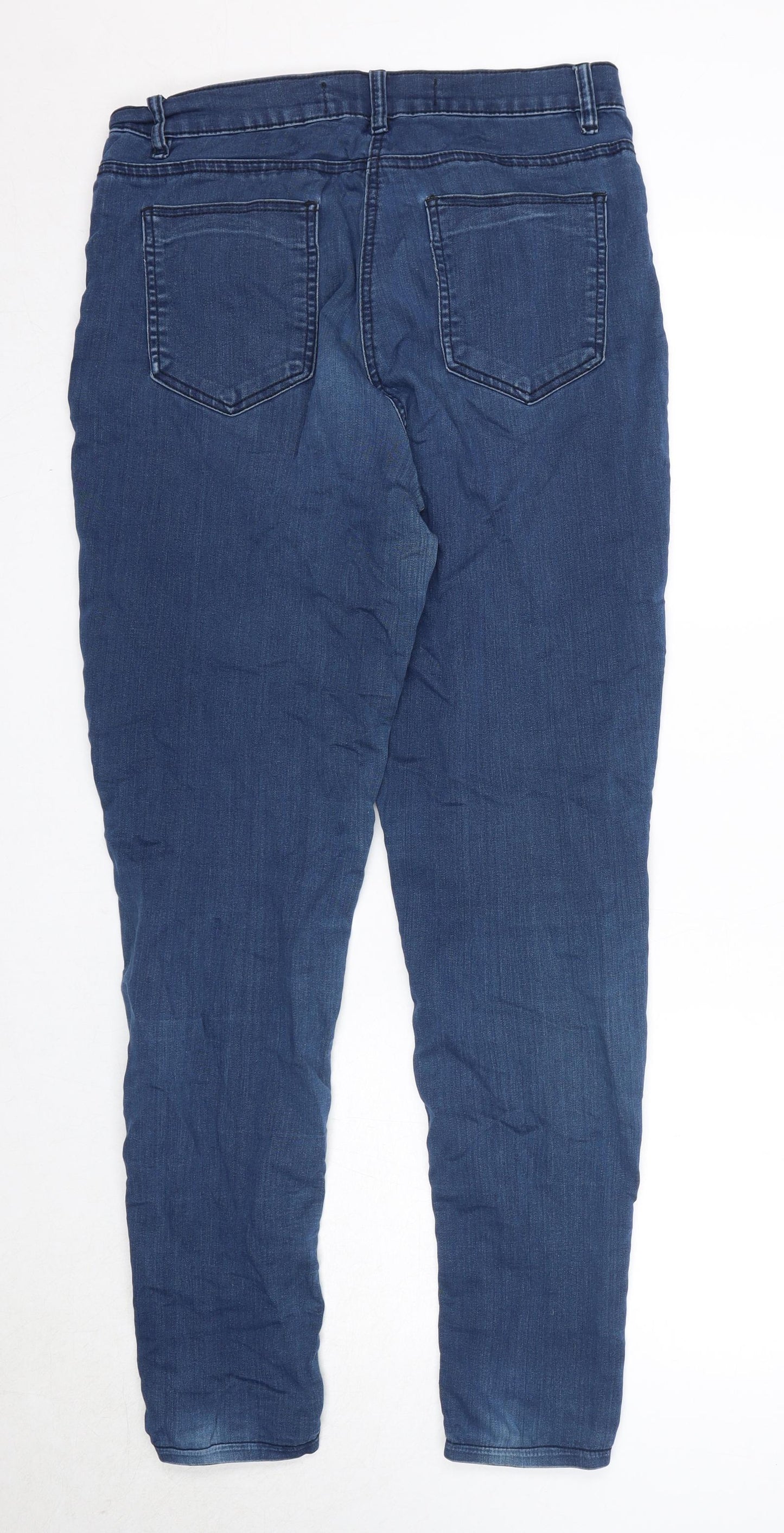 Simply Be Womens Blue Cotton Skinny Jeans Size 14 Regular Zip