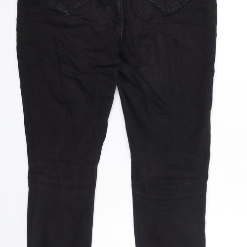 New Look Womens Black Cotton Skinny Jeans Size 14 Regular Zip