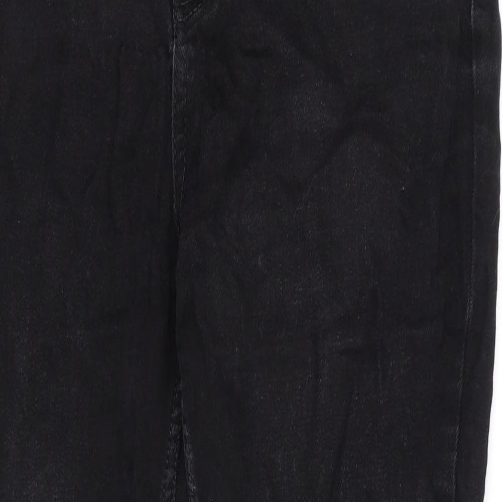 New Look Womens Black Cotton Skinny Jeans Size 14 Regular Zip