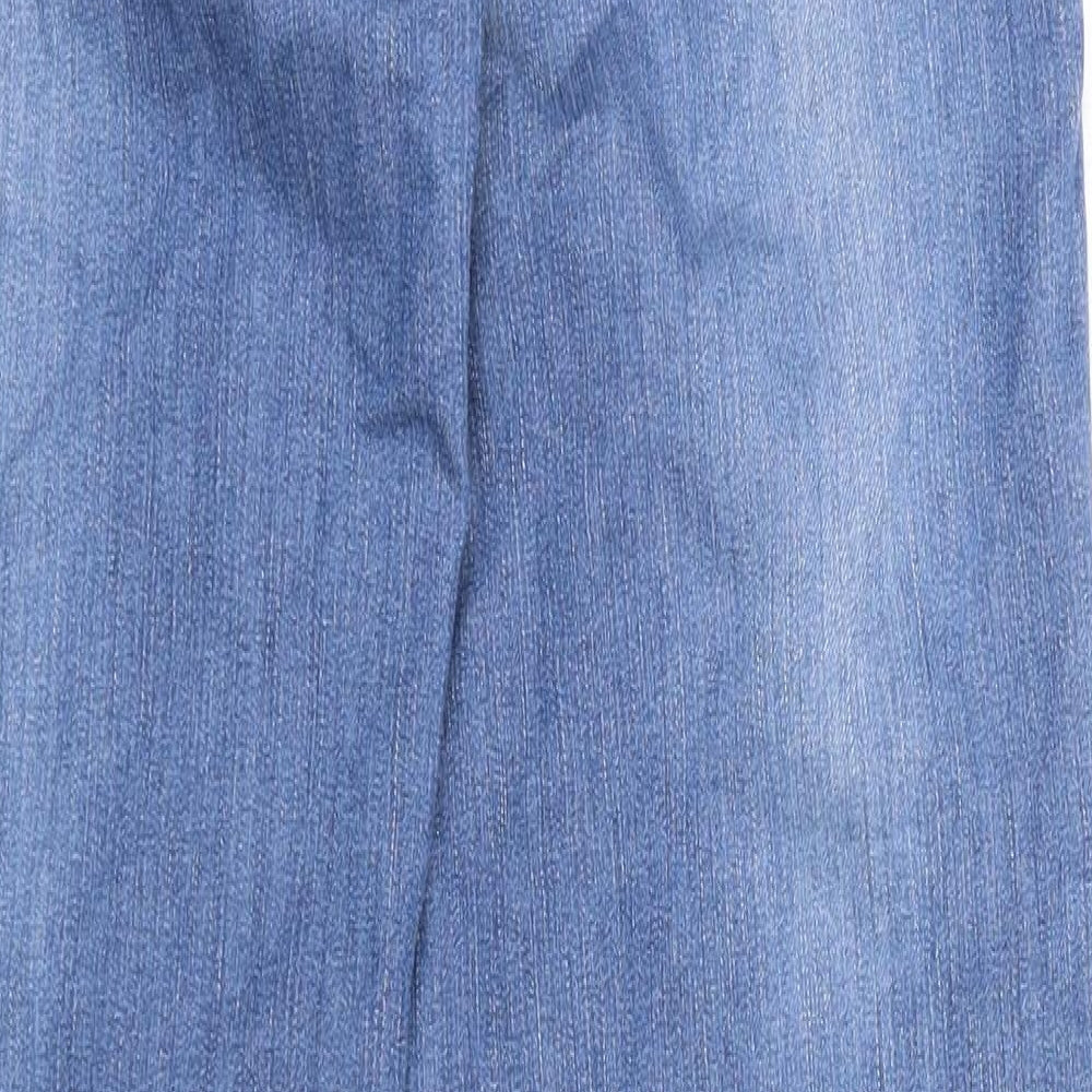 NEXT Womens Blue Cotton Straight Jeans Size 12 Slim Zip