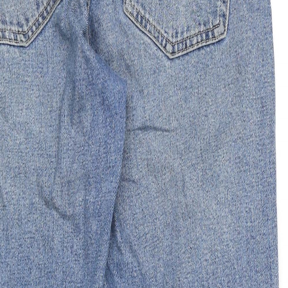 Zara Womens Blue Cotton Straight Jeans Size 8 Regular Zip