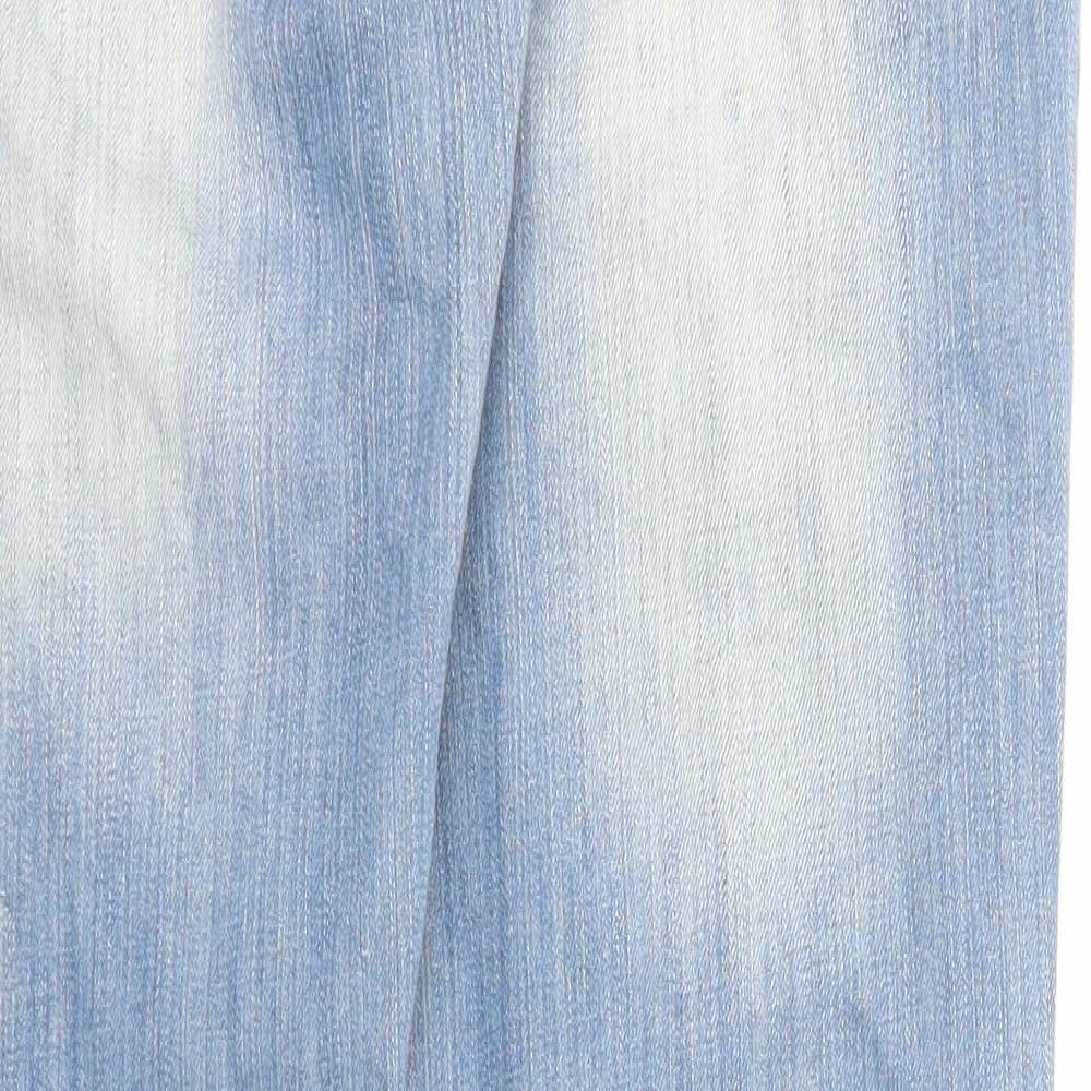 SoulCal&Co Womens Blue Cotton Straight Jeans Size 14 Regular Zip
