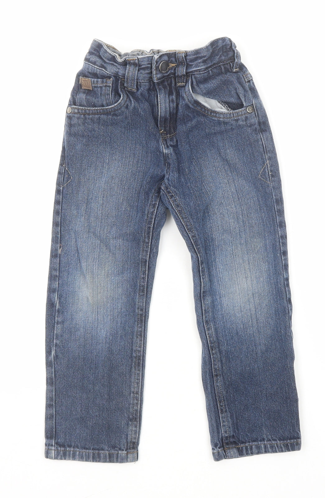 NEXT Boys Blue Cotton Straight Jeans Size 5 Years Regular Zip