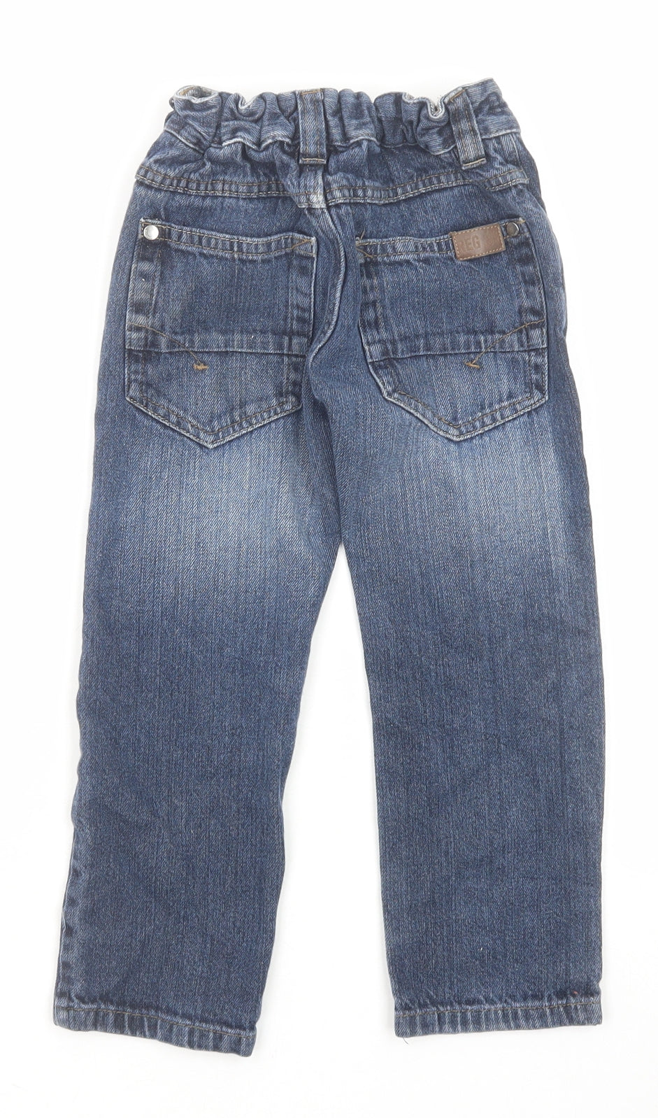 NEXT Boys Blue Cotton Straight Jeans Size 5 Years Regular Zip