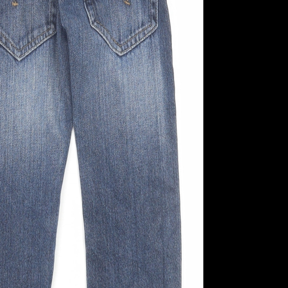 NEXT Boys Blue Cotton Straight Jeans Size 5 Years Regular Zip