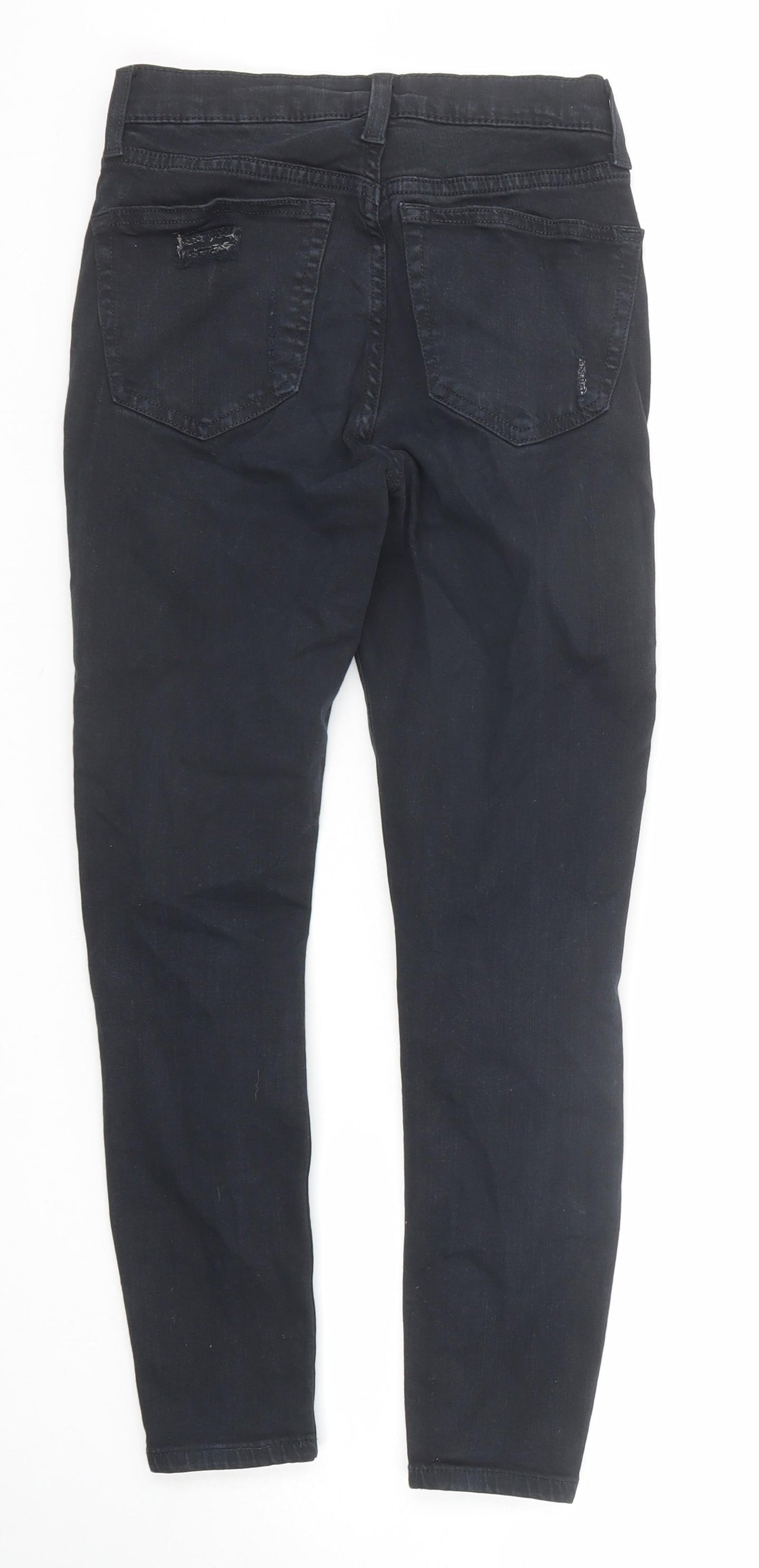 Topshop Womens Black Cotton Skinny Jeans Size 26 in L28 in Regular Zip