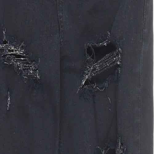 Topshop Womens Black Cotton Skinny Jeans Size 26 in L28 in Regular Zip