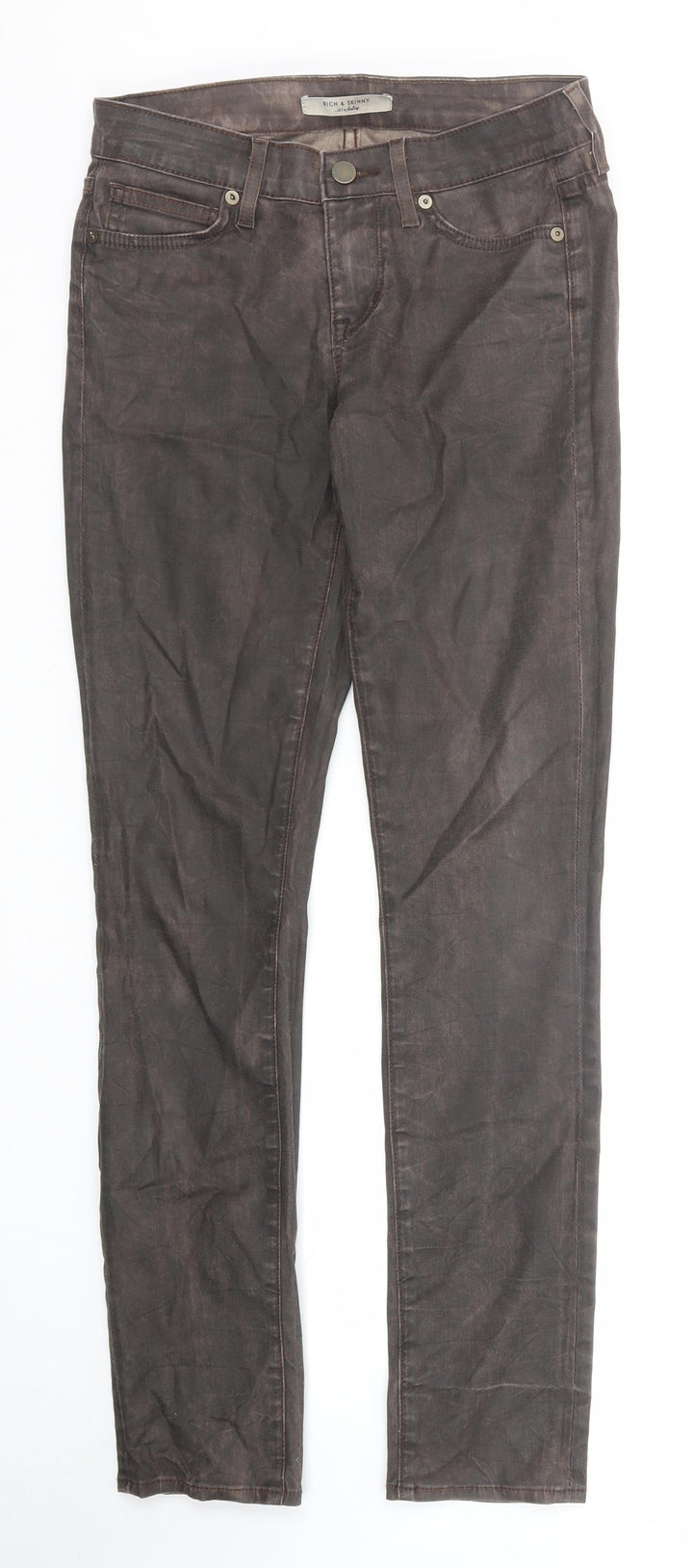 Rich & Skinny Womens Brown Cotton Skinny Jeans Size 25 in Regular Zip