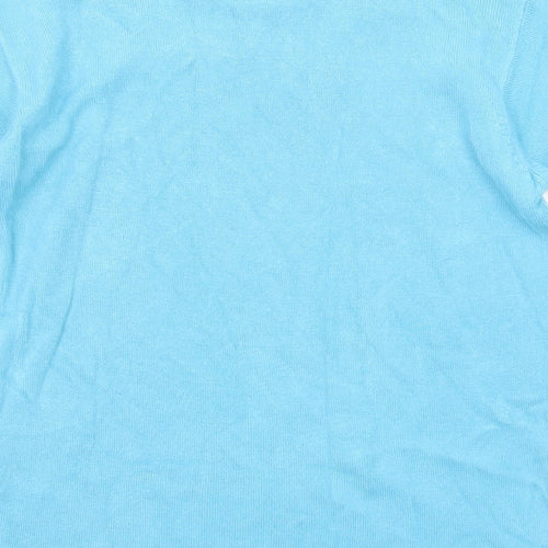 Fay Louise Womens Blue Round Neck Acrylic Pullover Jumper Size M