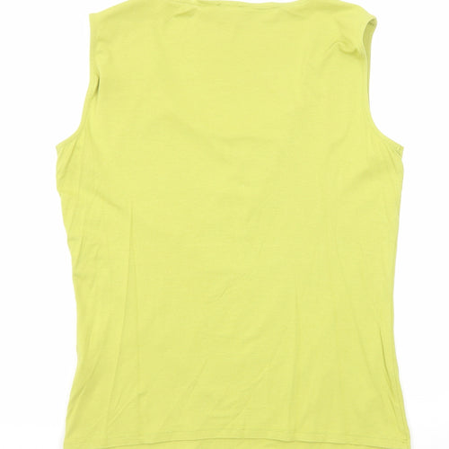 Viyella Womens Green Viscose Basic Tank Size M Round Neck