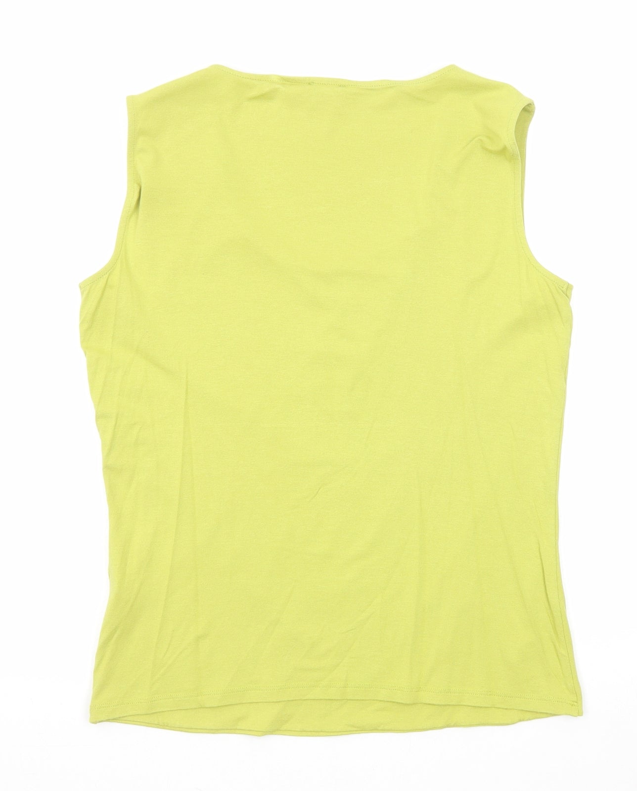 Viyella Womens Green Viscose Basic Tank Size M Round Neck