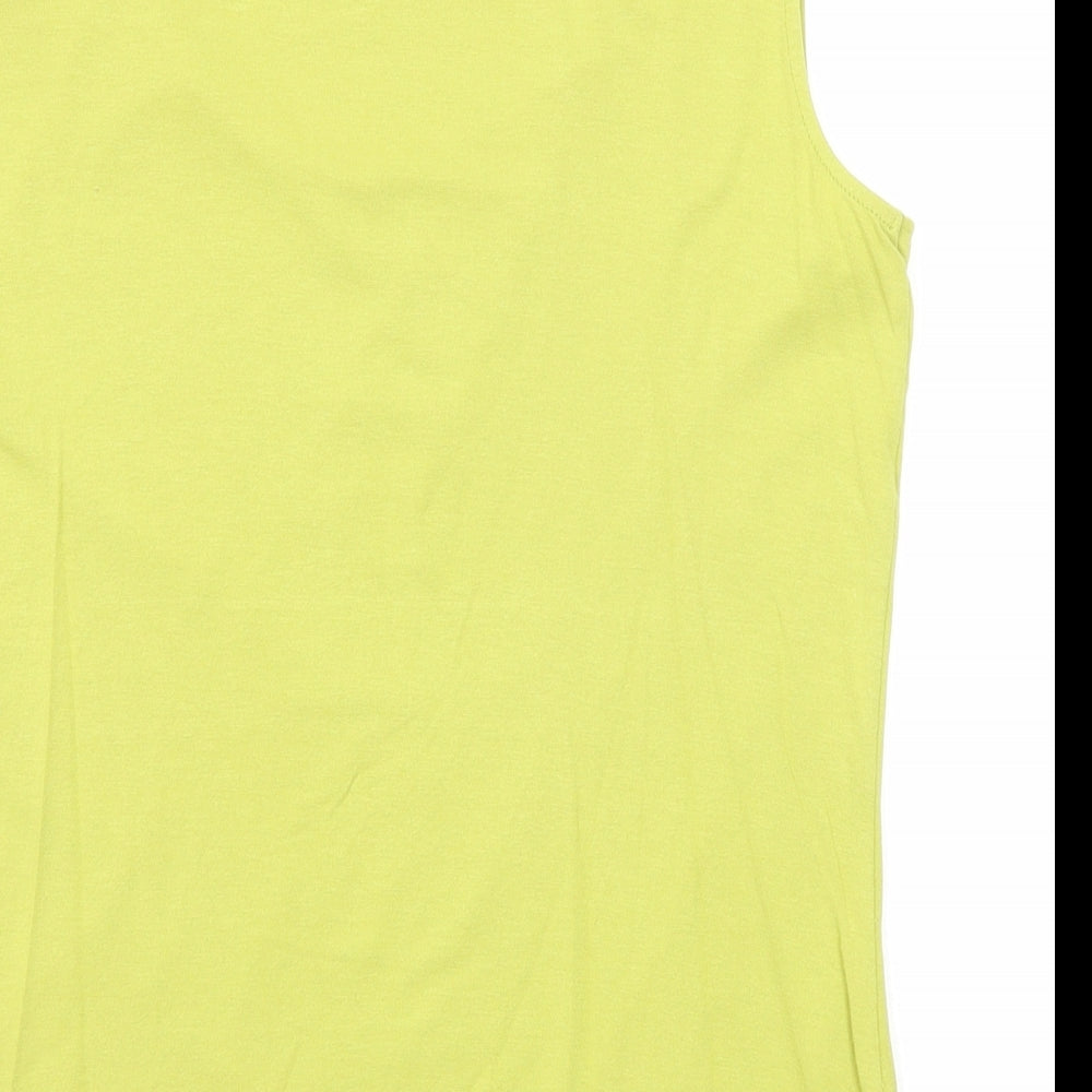 Viyella Womens Green Viscose Basic Tank Size M Round Neck