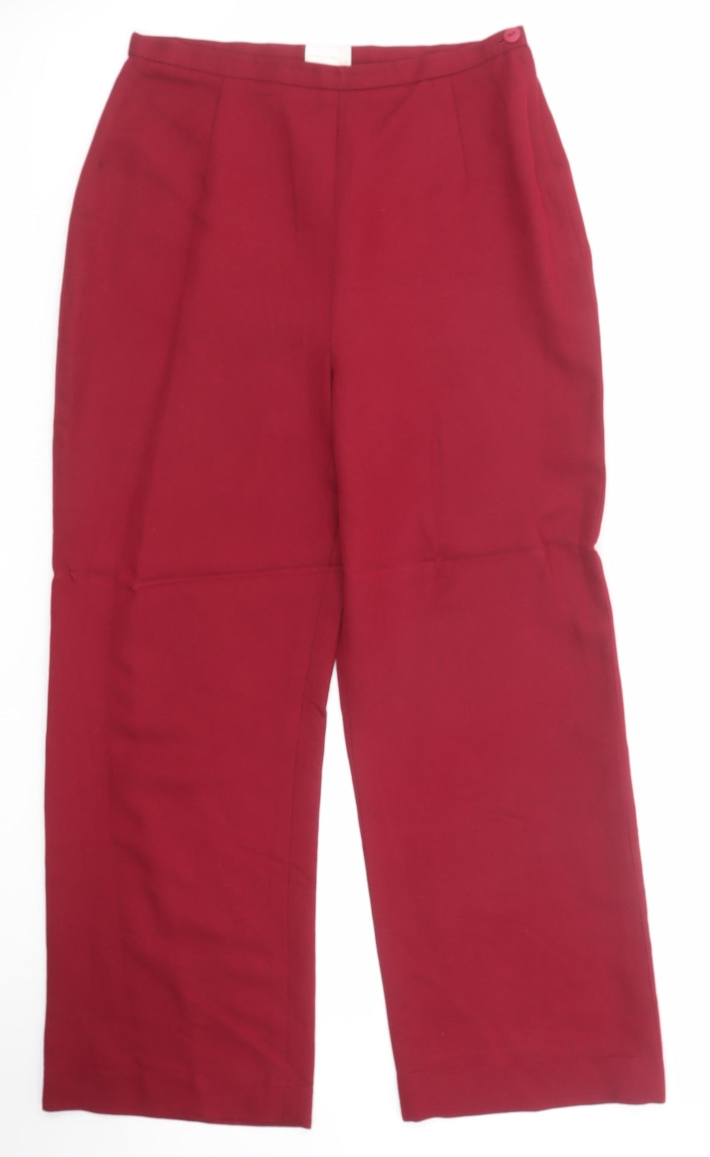 New Look Womens Red Viscose Trousers Size 12 Regular Zip