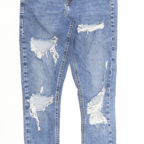 Topshop Womens Blue Cotton Skinny Jeans Size 26 in L30 in Regular Zip