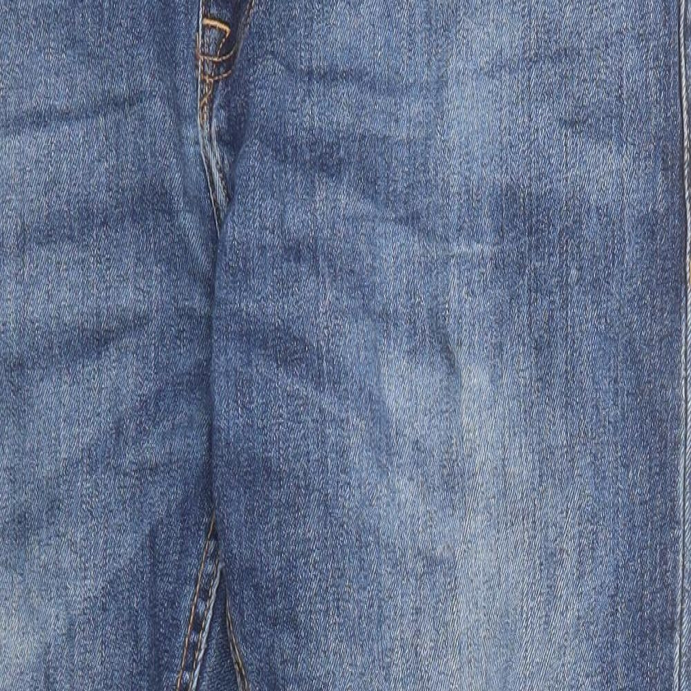 NEXT Mens Blue Cotton Straight Jeans Size 34 in Slim Zip