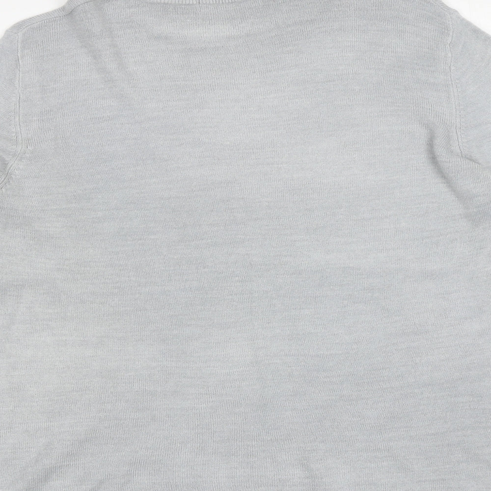 Marks and Spencer Womens Grey Round Neck Acrylic Pullover Jumper Size 16