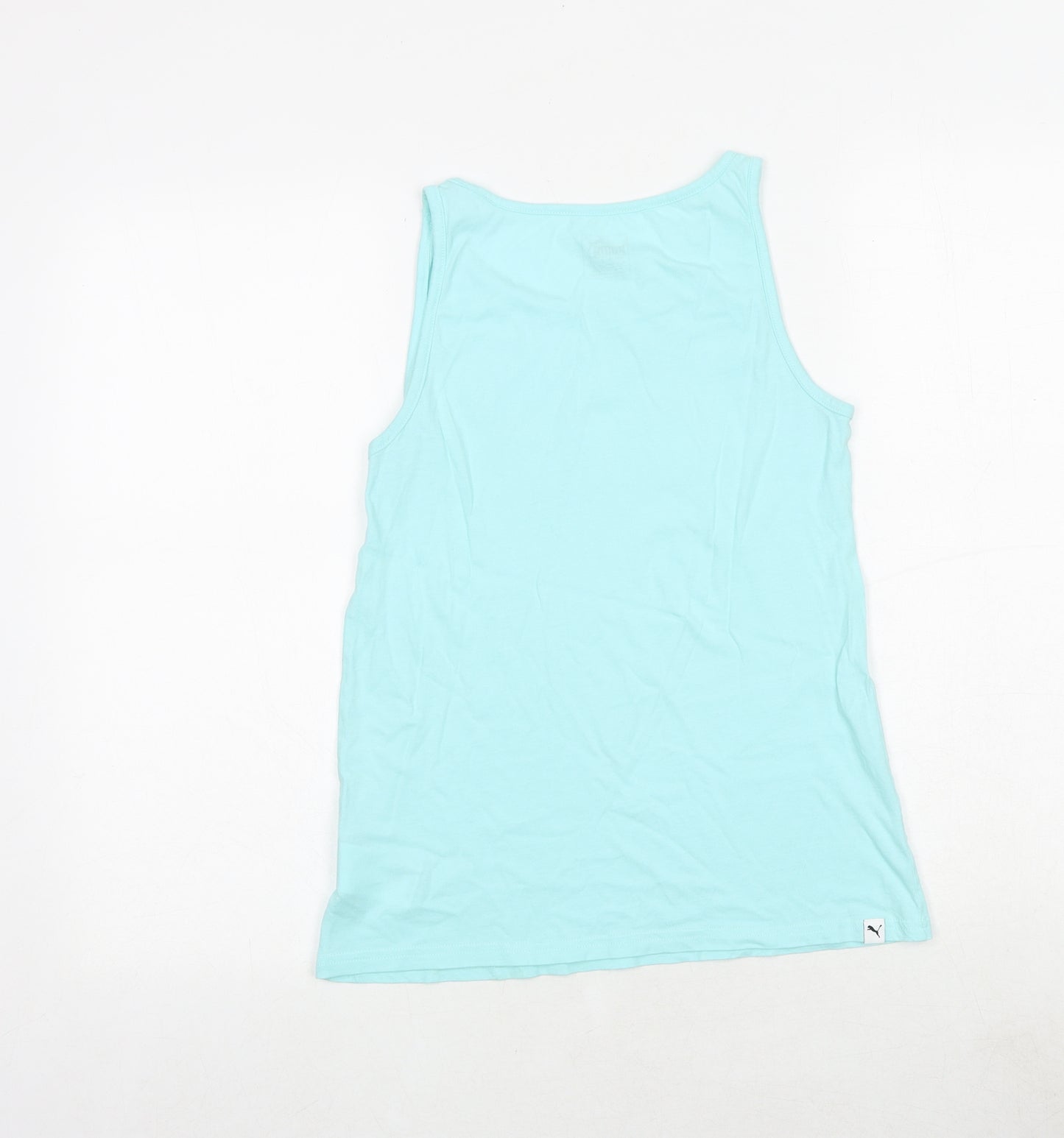 PUMA Girls Blue 100% Cotton Basic Tank Size 13-14 Years Round Neck Pullover