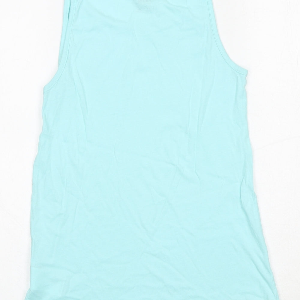 PUMA Girls Blue 100% Cotton Basic Tank Size 13-14 Years Round Neck Pullover