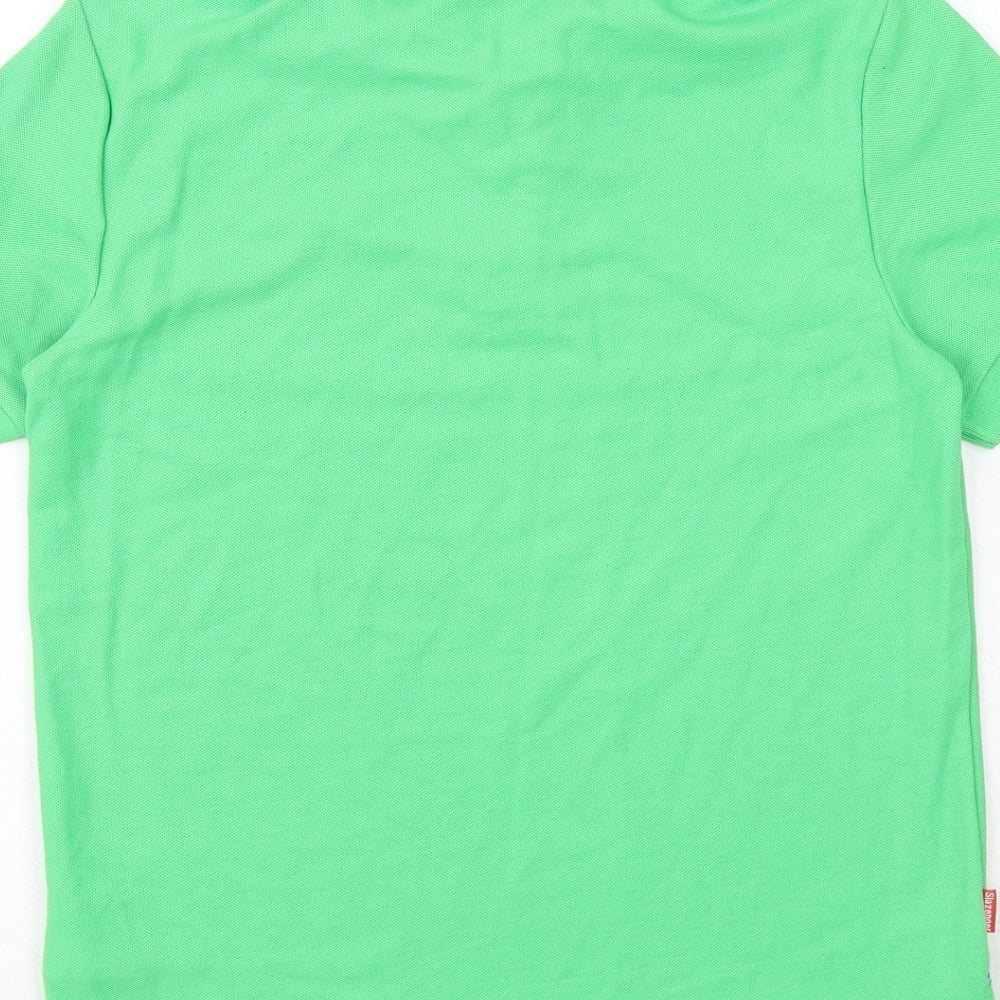 Slazenger Boys Green Polyester Pullover Polo Size 11-12 Years Collared Button