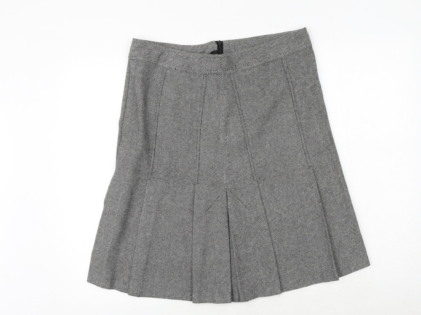 Topshop Womens Grey Acrylic Pleated Skirt Size 12 Zip