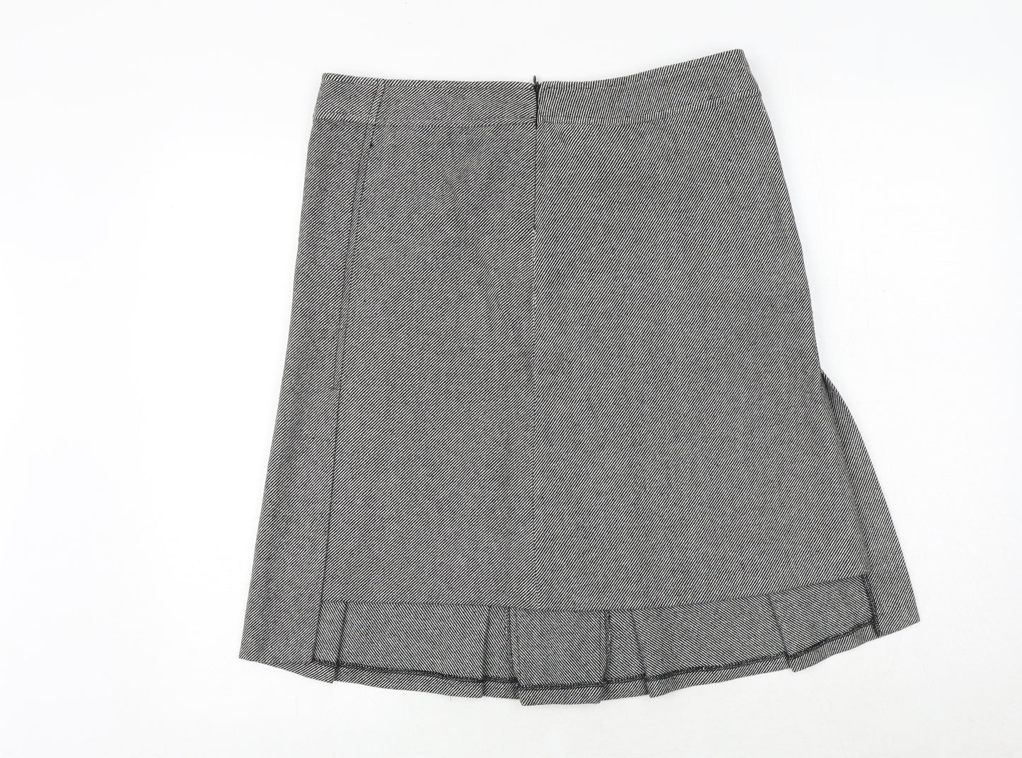 Topshop Womens Grey Acrylic Pleated Skirt Size 12 Zip