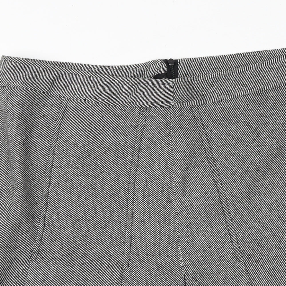 Topshop Womens Grey Acrylic Pleated Skirt Size 12 Zip
