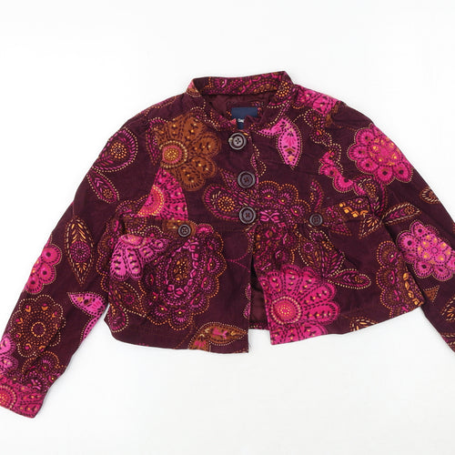 Gap Girls Brown Geometric Jacket Blazer Size S Button