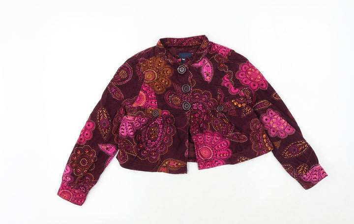 Gap Girls Brown Geometric Jacket Blazer Size S Button