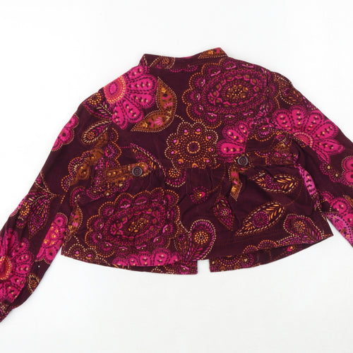 Gap Girls Brown Geometric Jacket Blazer Size S Button